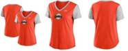 Nike Women's Orange, Gray San Francisco Giants Cooperstown Collection Logo Tri-Blend Mid V-Neck T-shirt